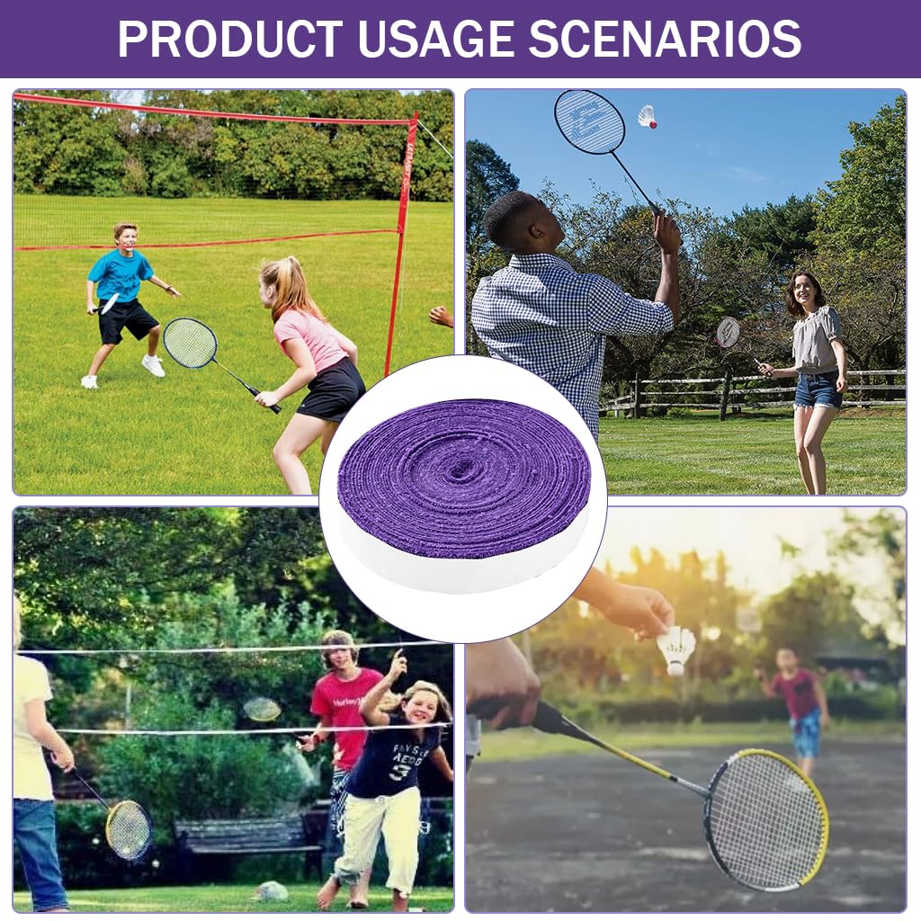 Proberos Towel Hand Glue,Cotton Anti-Skid Sweat Tape Badminton Racket OverGrip Sweatband Tape Wraps (Purple) Proberos Towel Hand Glue,Cotton Anti-Skid Sweat Tape Badminton Racket OverGrip Sweatband Tape Wraps (Purple)
